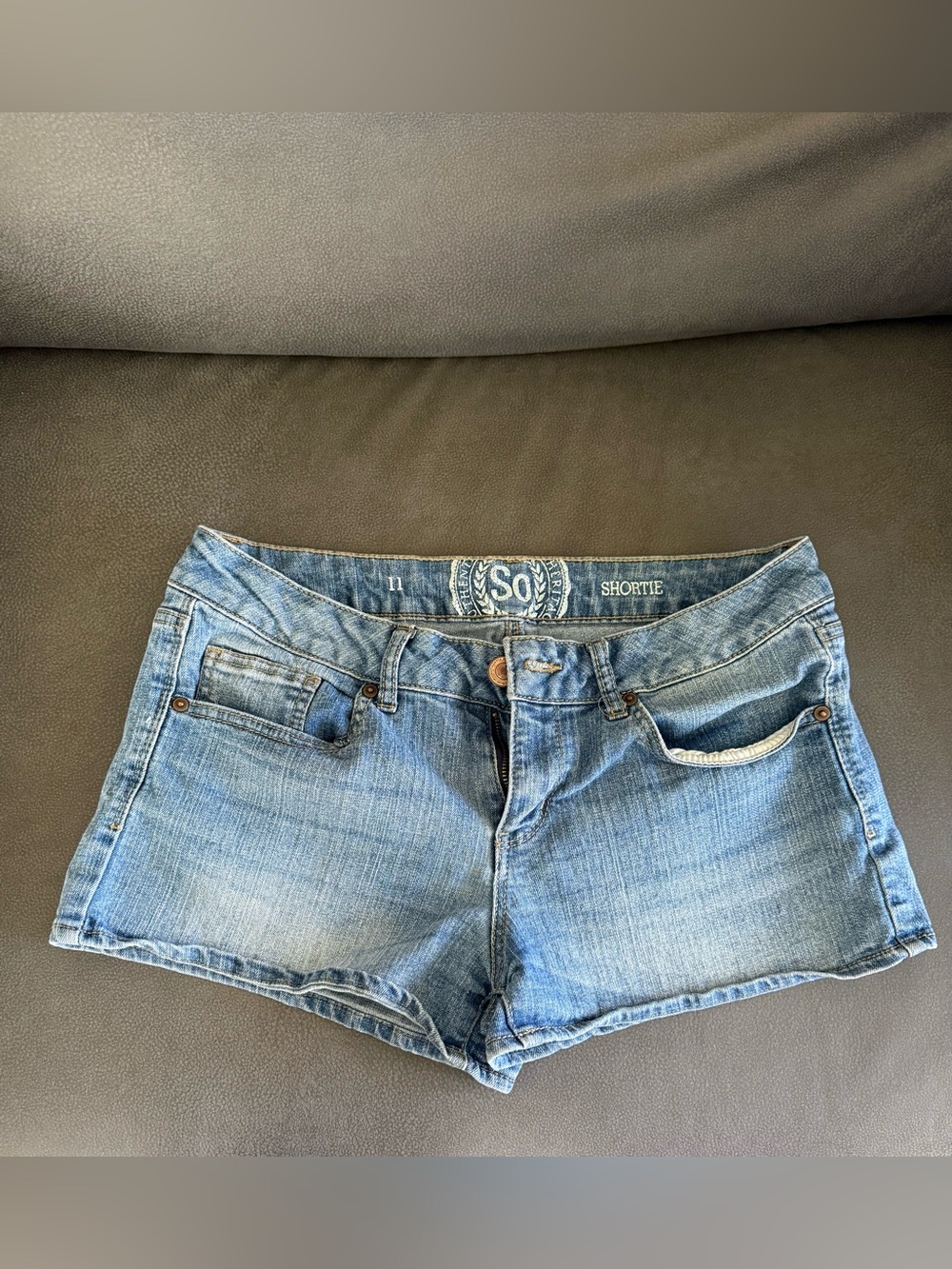 SO Denim Light Blue Junior's Shortie Denim Shorts